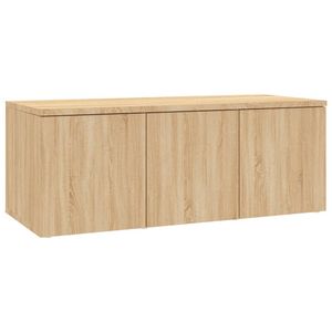 The Living Store Televisiekast Classic - 80 x 34 x 30 cm - Sonoma eiken - Met 3 lades