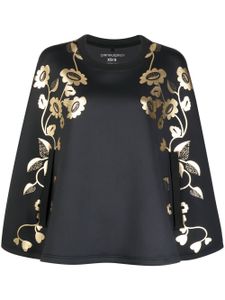 Cynthia Rowley cape métallisé à fleurs - Noir