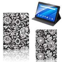 Lenovo Tab E10 Tablet Cover Black Flowers