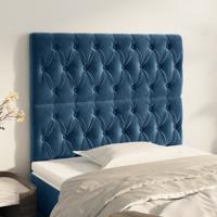 Hoofdborden 2 st 100x7x78/88 cm fluweel donkerblauw