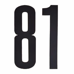 Naamsticker cijfer 81 zwart
