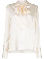 Rosetta Getty blouse en soie à col lavallière - Blanc