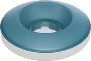 TRIXIE SLOWFEEDING ROCKING BOWL KUNSTSTOF / TPR GRIJS / BLAUW 23X23 CM 500 ML