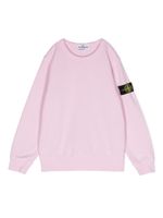 Stone Island Junior sweat en coton à patch logo - Rose - thumbnail