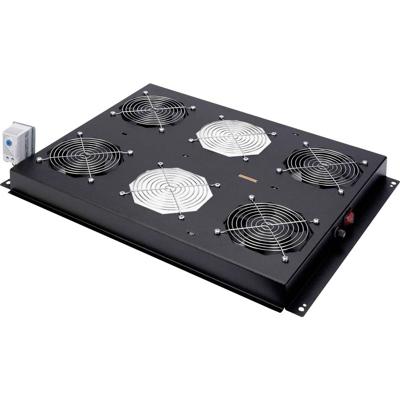 ROLINE 19-inch dakventilatorunit 4 ventilatoren , Thermostaat zwart