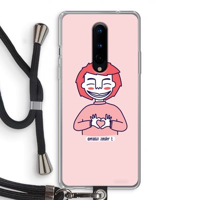Hartje: OnePlus 8 Transparant Hoesje met koord