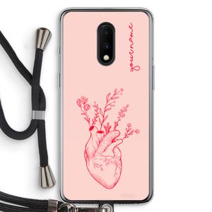 Blooming Heart: OnePlus 7 Transparant Hoesje met koord