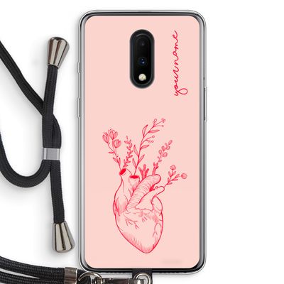 Blooming Heart: OnePlus 7 Transparant Hoesje met koord