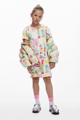 Kort jurkje met lettering - WHITE - 11/12