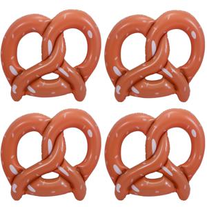 Pretzel opblaasbaar - 4x - 45 cm - Oktoberfest versiering