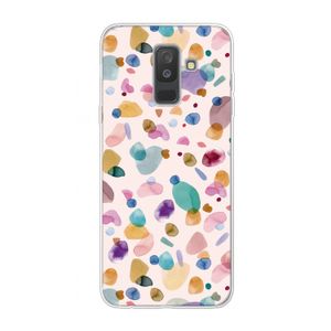 Terrazzo Memphis Pink: Samsung Galaxy A6 Plus (2018) Transparant Hoesje