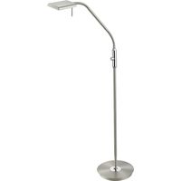 LED Vloerlamp - Trion Bernaro - 12W - Warm Wit 3000K - Dimbaar - Rond - Mat Nikkel - Aluminium