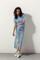 Tramontana Braided-detailed Denim Skirt F01-15-201 000043-lightbluedenim Tramontana Braided-detailed Denim Skirt F01-15-201 000043-lightbluedenim