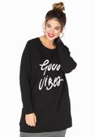 Yoek Sweater Good Vibes | Zwart | Maat 40 Yoek Sweater Good Vibes | Zwart | Maat 40