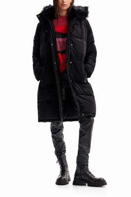 Gewatteerde jas met patch - BLACK - XL
