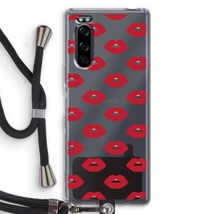 Lips: Sony Xperia 5 Transparant Hoesje met koord