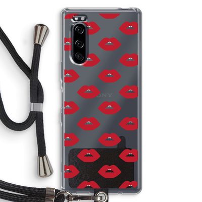 Lips: Sony Xperia 5 Transparant Hoesje met koord