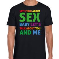 Gay Pride t-shirt met tekst - heren - zwart - Talk about sex - LHBTI