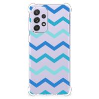 Samsung Galaxy A33 Doorzichtige Silicone Hoesje Zigzag Blauw