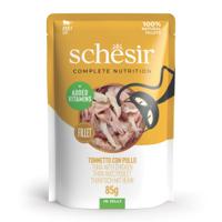 Schesir tonijn met kip (jelly) natvoer kat (zakjes) 1 doos (12 x 85 g)