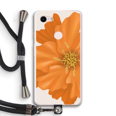 Orange Ellila flower: Pixel 3 XL Transparant Hoesje met koord