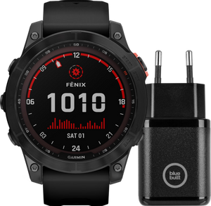 Garmin Fenix 7S Solar Zwart 42mm + BlueBuilt Oplader