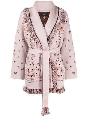 Alanui cardigan en jacquard à motif bandana - Rose