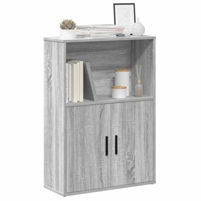 Boekenkast 60x24x85 cm bewerkt hout grijs sonoma eikenkleurig