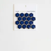The Mosaic Factory Barcelona Mozaiek Tegel Hexagon - Kobalt blauw met rand Porselein Geglazuurd 260x300 mm