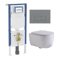 QeramiQ Dely Swirl Toiletset - 36.3x51.7cm - Geberit UP720 Duofix Sigma inbouwreservoir - slimzitting - bedieningsplaat licht grijs - rechthoekige knoppen - wit glans SW1237202/SW1102375/SW1000766/SW1026256