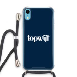 Topwijf Navy: iPhone XR Transparant Hoesje met koord
