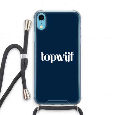 Topwijf Navy: iPhone XR Transparant Hoesje met koord