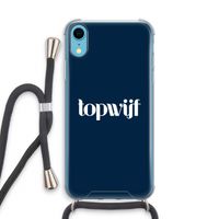 Topwijf Navy: iPhone XR Transparant Hoesje met koord