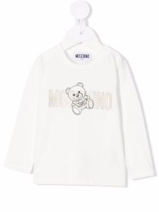 Moschino Kids pull à imprimé ourson - Blanc