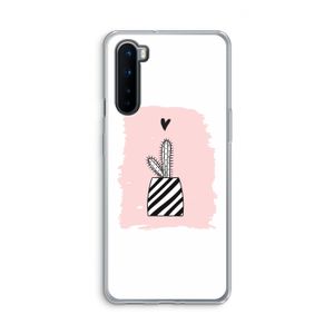 Zwart-wit cactus: OnePlus Nord Transparant Hoesje