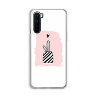 Zwart-wit cactus: OnePlus Nord Transparant Hoesje