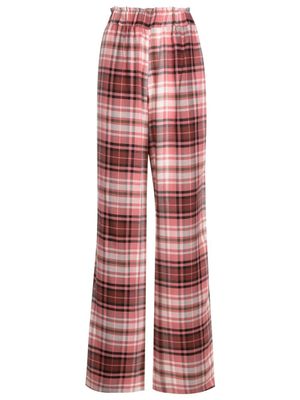 Olympiah pantalon taille-haute à carreaux - Rouge