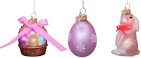Vondels paashanger mandje, ei en konijn 6cm multi 3 stuks