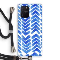 Blauwe pijlen: Samsung Galaxy Note 10 Lite Transparant Hoesje met koord