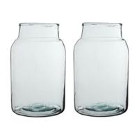 Vaas - 2x - cilinder - glas - 12 l - 21 x 35 cm - bloemenvazen - woondecoratie Vaas - 2x - cilinder - glas - 12 l - 21 x 35 cm - bloemenvazen - woondecoratie
