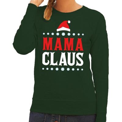 Bellatio Decorations Foute kersttrui - Mama Claus - groen - voor dames - Kerstdiner - Kantoor