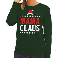 Bellatio Decorations Foute kersttrui - Mama Claus - groen - voor dames - Kerstdiner - Kantoor