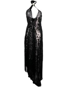 Niccolò Pasqualetti robe longue ornée de sequins à dos-nu - Noir