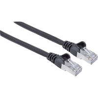 Intellinet 741057 RJ45 Netwerkkabel, patchkabel CAT 6A S/FTP 10.00 m Zwart Folie afscherming, Afscherming gevlochten, Afgeschermd, Halogeenvrij 1 stuk(s)