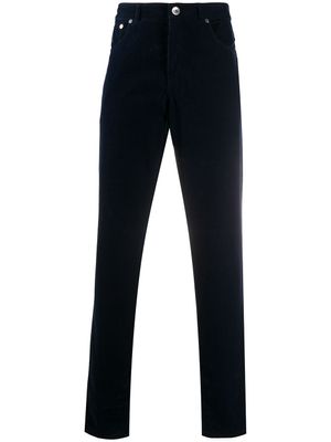 Brunello Cucinelli pantalon chino droit texturé - Bleu