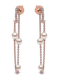 Yoko London boucles d'oreilles en or rose 18ct pavées de diamants