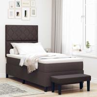 Boxspring bed met matras Donkerbruin 90 x 190 cm Stof