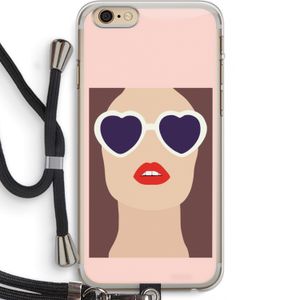 Red lips: iPhone 6 PLUS / 6S PLUS Transparant Hoesje met koord