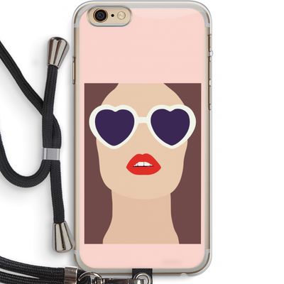 Red lips: iPhone 6 PLUS / 6S PLUS Transparant Hoesje met koord