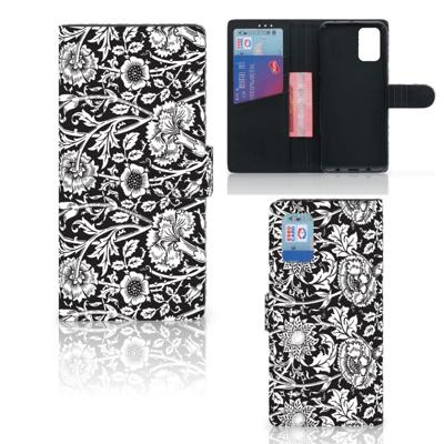 Samsung Galaxy A02s | M02s Hoesje Black Flowers Samsung Galaxy A02s | M02s Hoesje Black Flowers